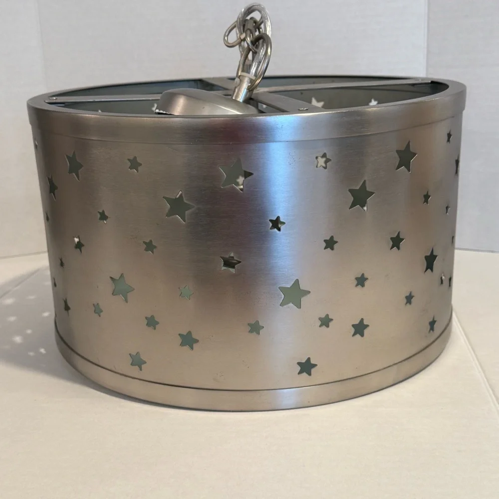 Pottery Barn Star Light Pendant Iron Glass Nursery Ceiling Light Kids Room - Picture 5 of 17